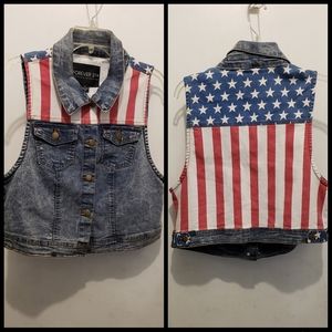 Forever 21 vintage  American flag denim vest